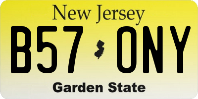 NJ license plate B57ONY