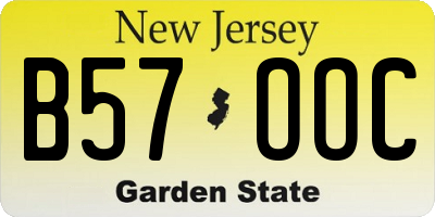NJ license plate B57OOC