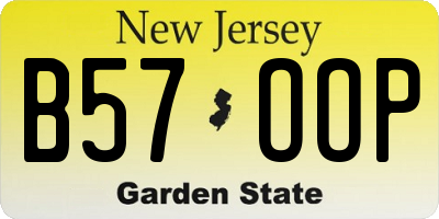 NJ license plate B57OOP