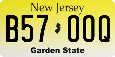 NJ license plate B57OOQ