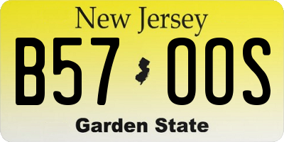 NJ license plate B57OOS