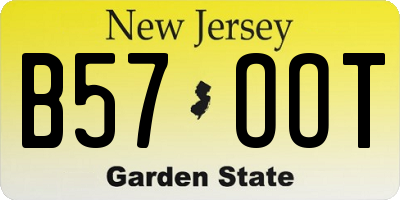 NJ license plate B57OOT