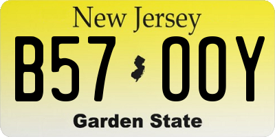NJ license plate B57OOY