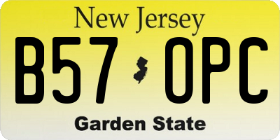 NJ license plate B57OPC
