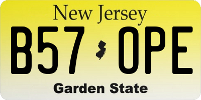 NJ license plate B57OPE
