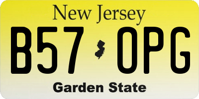 NJ license plate B57OPG