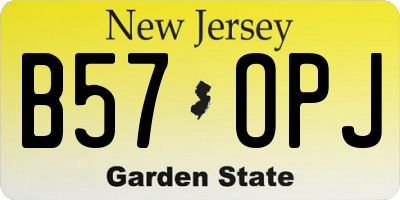 NJ license plate B57OPJ