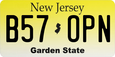 NJ license plate B57OPN