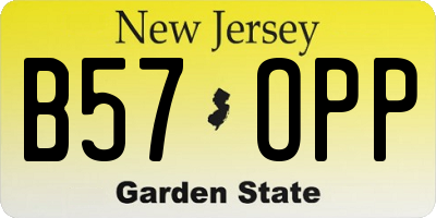 NJ license plate B57OPP