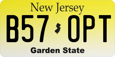 NJ license plate B57OPT