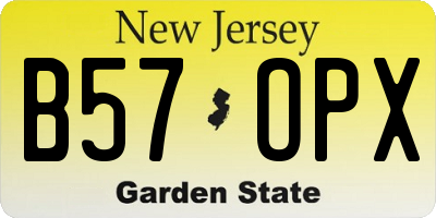 NJ license plate B57OPX