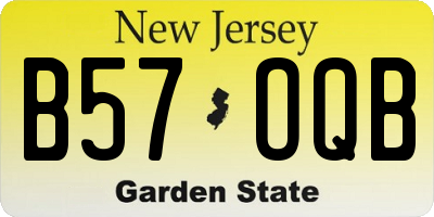 NJ license plate B57OQB