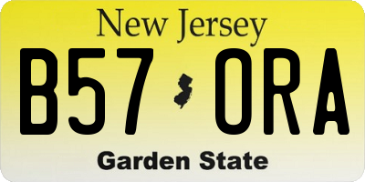 NJ license plate B57ORA