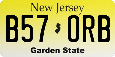 NJ license plate B57ORB