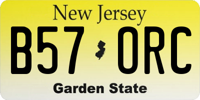 NJ license plate B57ORC