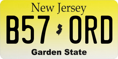 NJ license plate B57ORD