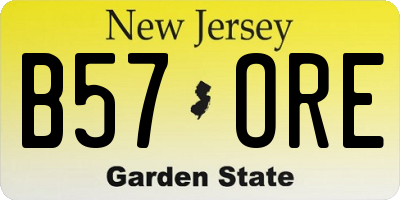 NJ license plate B57ORE