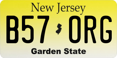 NJ license plate B57ORG