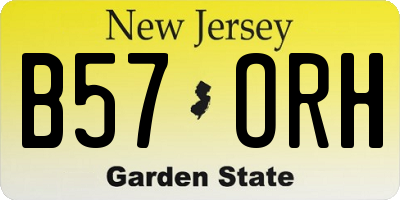 NJ license plate B57ORH