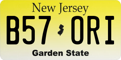 NJ license plate B57ORI