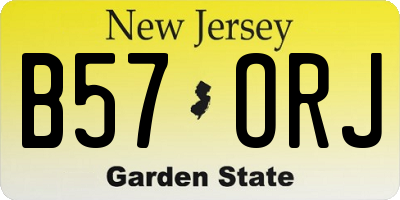 NJ license plate B57ORJ