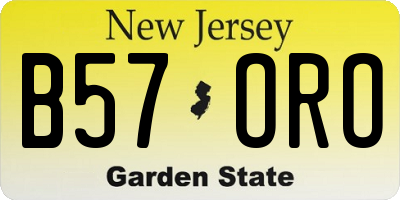NJ license plate B57ORO