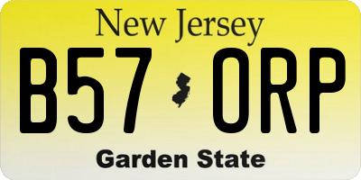 NJ license plate B57ORP