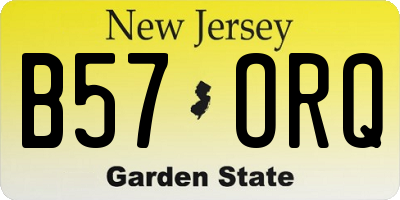 NJ license plate B57ORQ