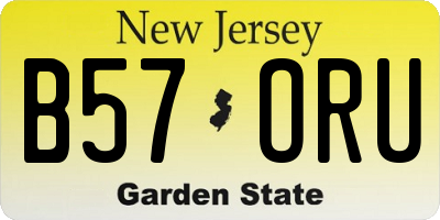 NJ license plate B57ORU