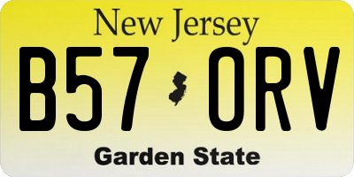 NJ license plate B57ORV