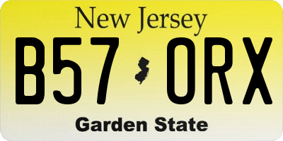 NJ license plate B57ORX