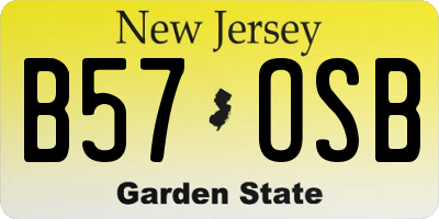 NJ license plate B57OSB