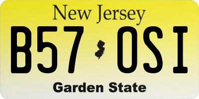 NJ license plate B57OSI