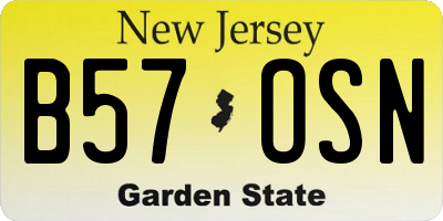 NJ license plate B57OSN