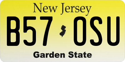 NJ license plate B57OSU