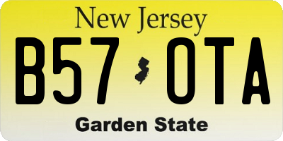 NJ license plate B57OTA