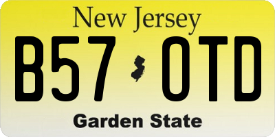 NJ license plate B57OTD
