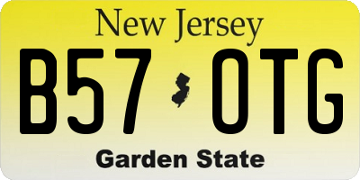 NJ license plate B57OTG