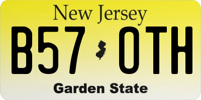NJ license plate B57OTH