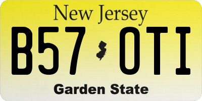NJ license plate B57OTI
