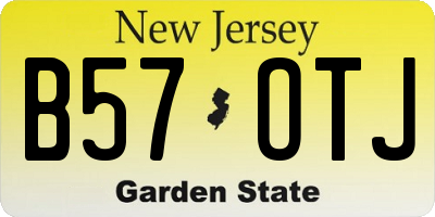 NJ license plate B57OTJ