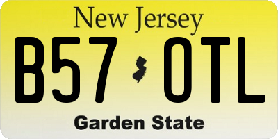 NJ license plate B57OTL