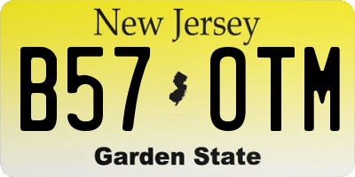 NJ license plate B57OTM