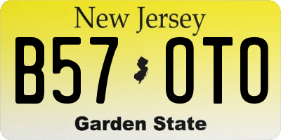 NJ license plate B57OTO
