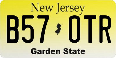 NJ license plate B57OTR