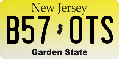 NJ license plate B57OTS