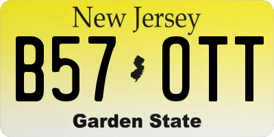 NJ license plate B57OTT