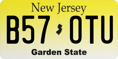 NJ license plate B57OTU