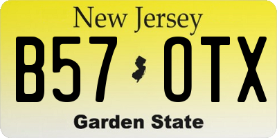 NJ license plate B57OTX