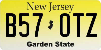 NJ license plate B57OTZ